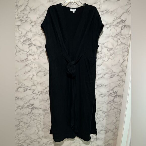 Le Lis Black Tie Front Side Slits Dress - Picture 1 of 6